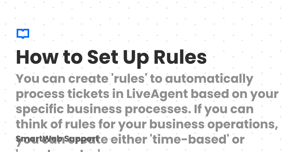 How to Set Up Rules | SmartWeb Support